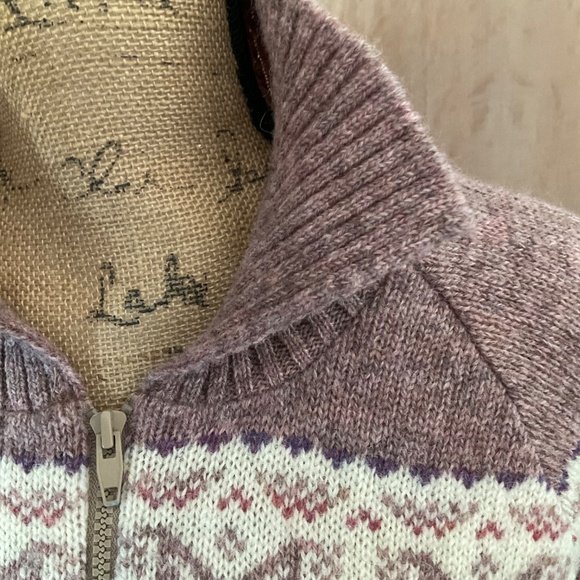 Vintage Scottish Wool Fair Isle Zip Up Sweater - Picture 5 of 16
